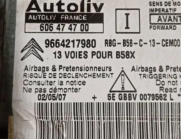 CITROËN C4 Picasso 1 generation (2006-2013) Μονάδα ελέγχου SRS 0079562,606474700 33170834