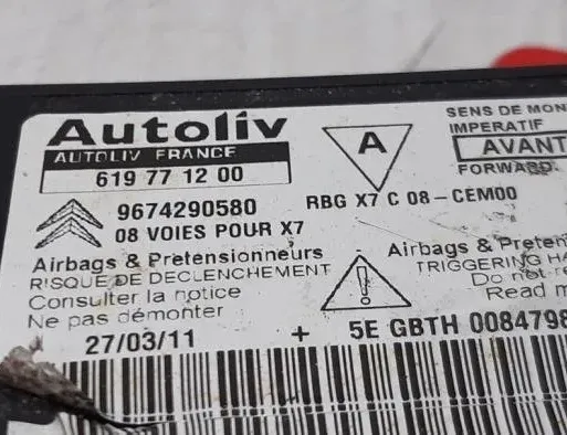 CITROËN C5 2 generation (2008-2017) Μονάδα ελέγχου SRS 619771200,6546Z9,9803844280,9674290580 27826406