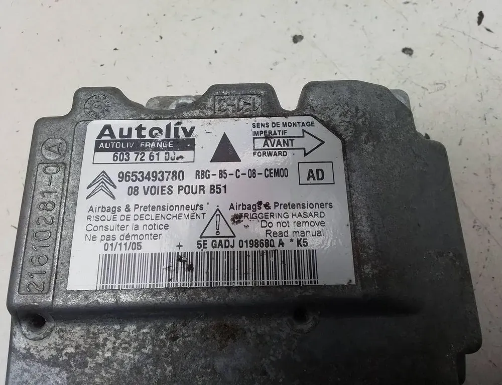 CITROËN C4 Picasso 1 generation (2006-2013) Μονάδα ελέγχου SRS 9653493780,603726100 34199663