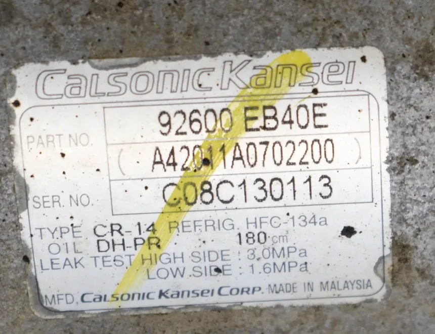 NISSAN NP300 1 generation (2008-2015) Αντλία κλιματισμού 92600EB40EA42011A0702200 30737288