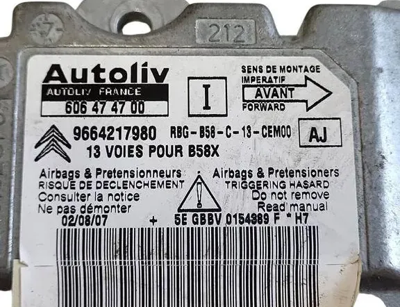 CITROËN C4 Picasso 1 generation (2006-2013) Μονάδα ελέγχου SRS 9664217980 33616734