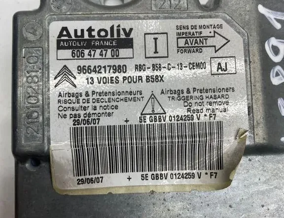CITROËN C4 Picasso 1 generation (2006-2013) Μονάδα ελέγχου SRS 606474700,9664217980 34345731
