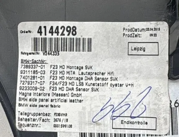 BMW 2 Series F22/F23 (2013-2020) Άλλα εξαρτήματα επένδυσης 7389337 35050187