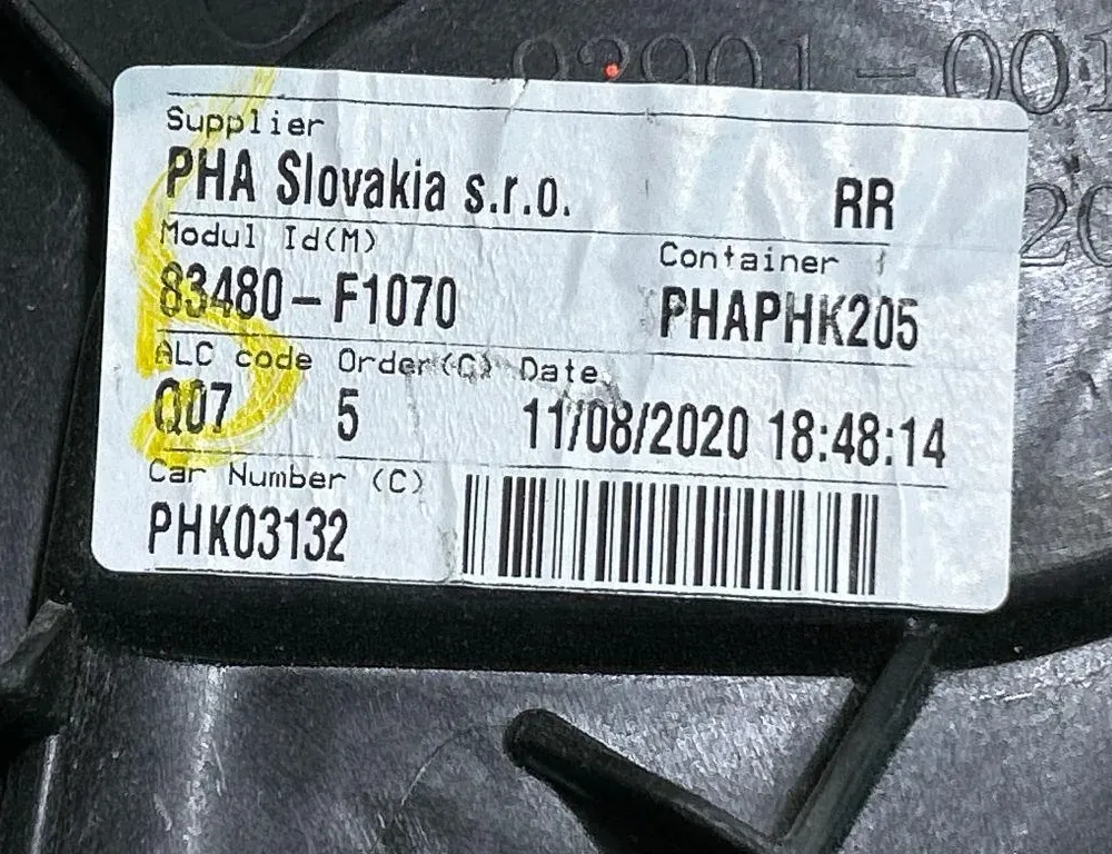 KIA Sportage 4 generation (2016-2022) Ανελκυστήρας παραθύρου αριστερά πίσω PHK03132,83480F1070,11082020,PHAPHK205 35006958