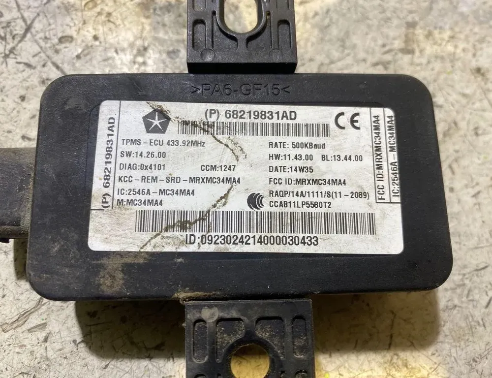 DODGE Challenger 3 generation (2008-2024) Αισθητήρας πίεσης ελαστικών 68219831AD 35005187