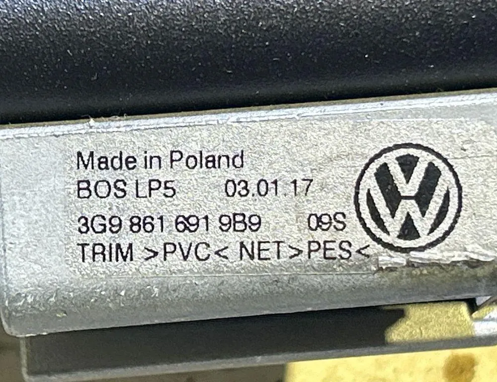 VOLKSWAGEN Passat B8 (2014-2023) Κουρτίνα πορτ-μπαγκάζ 3G9861691 35021176