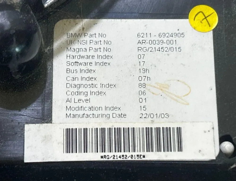 MINI Cooper R50 (2001-2006) Ταχύμετρο 62116924905 35021113