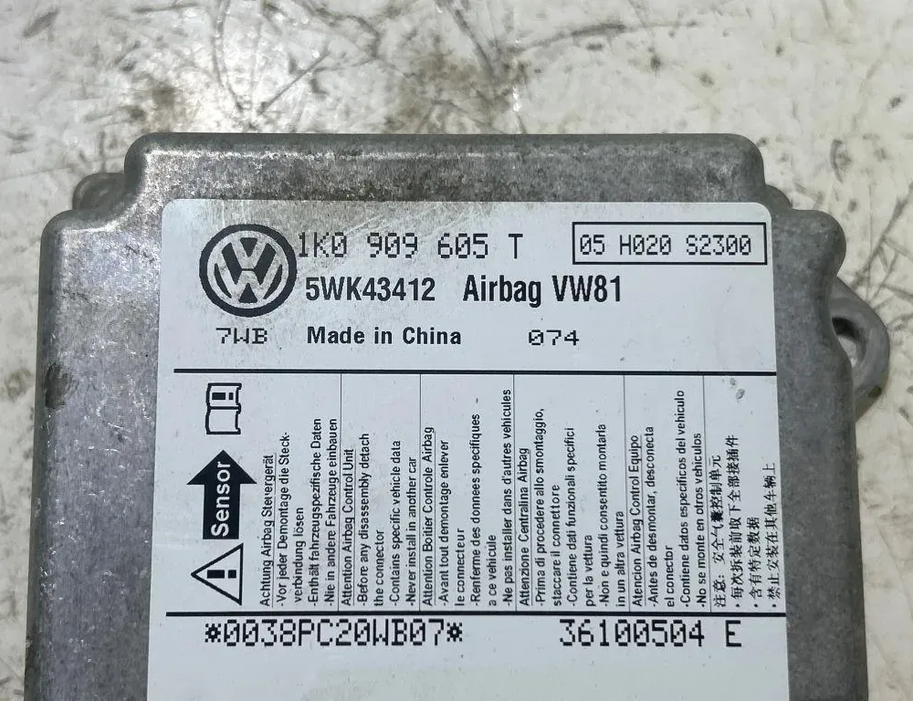 SKODA Octavia 2 generation (2004-2013) Μονάδα ελέγχου SRS 1K0909605T,5WK43412,05H020S2300 35044537